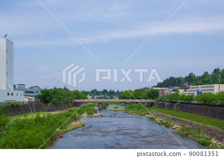 橫手城附近的橫手川風景 90081351