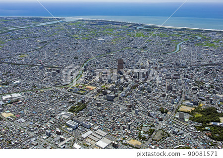 從濱松市眺望遠州灘・鳥瞰圖 90081571