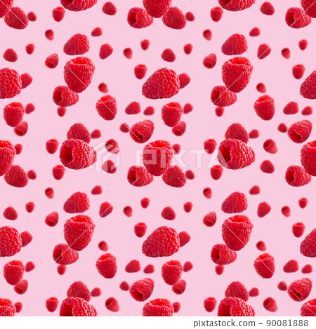 Seamless pattern with raspberry. Berries abstract background. Raspberry pattern for package design 90081888