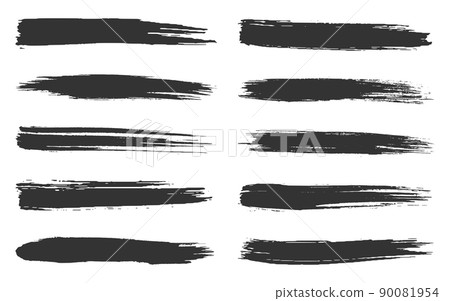 Ink paintbrush grunge stroke black stroke stamp set. Dab paint dirty ripped shape brush silhouette backdrop text print fabric ad sign business card. Pattern dry cup marker texture caligraphy isolated Ink paintbrush grunge stroke black stroke stamp set. Dab paint dirty ripped shape brush silhouette backdrop text print fabric ad sign business card. Pattern dry cup marker texture caligraphy isolated 90081954