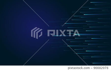 Dark blue upward ray and data internet technology big data background 90082078