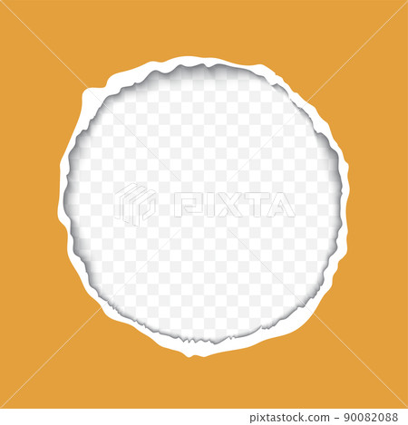 Torn paper round frame for design realistic vector texture 90082088