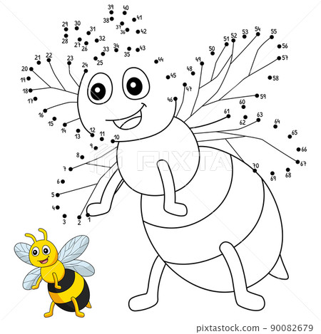 Dot to Dot Bee Coloring Page for Kids Dot to Dot Bee Coloring Page for Kids 90082679