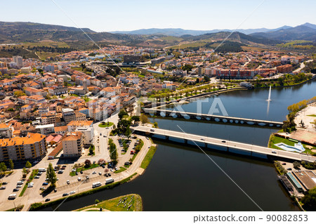 View from drone of Mirandela city, Portugal View from drone of Mirandela city, Portugal 90082853