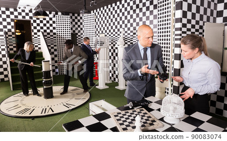 Escape room stylized like chessboard Escape room stylized like chessboard 90083074