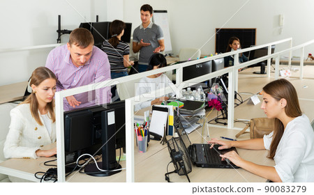 Working process in modern office Working process in modern office 90083279