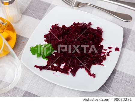 Popular russian salad from beetroot 90083281