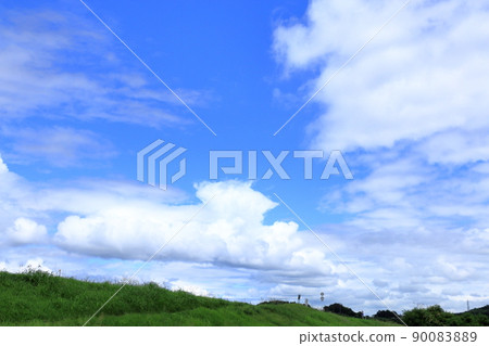 Summer sky and white clouds Summer sky and white clouds 90083889