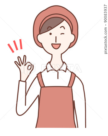 一位用手指示意好的女職員 一位用手指示意好的女職員 90083937