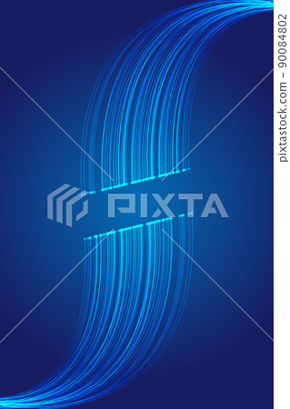 Two blue technology particle lines extending to the distance 90084802
