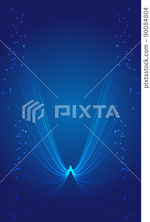 Two blue technology particle lines extending to the distance Two blue technology particle lines extending to the distance 90084804