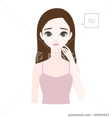 Skin trouble wrinkle sagging woman - Stock Illustration [90084841] - PIXTA