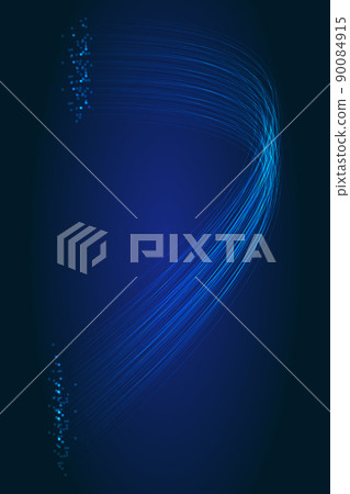 壹束延伸向遠方的藍色科技粒子線條 90084915