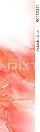 Vector coral banner. Hand drawn abstract paint brush stroke. 90085333