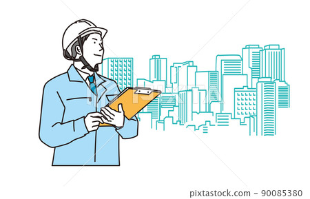 Male construction worker involved in urban development 90085380