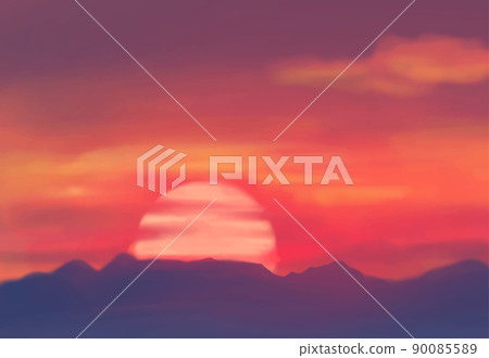 Landscape background. Abstract art template. Vector illustration. 90085589