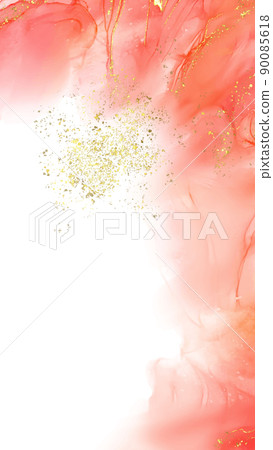 Vector coral banner. Hand drawn abstract paint brush stroke. 90085618