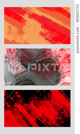 Modern colorful flow backgrounds set. Abstract color banners collection. 90085720