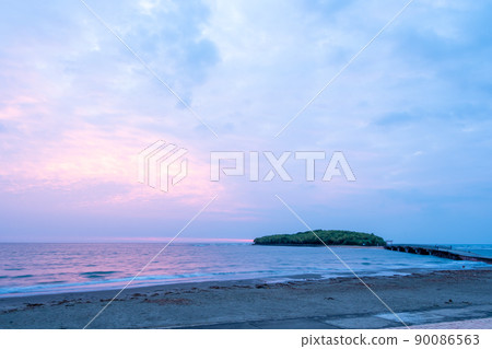 Aoshima and Aoshima Shrine in Miyazaki Prefecture with a fantastic sky blue in the morning Aoshima and Aoshima Shrine in Miyazaki Prefecture with a fantastic sky blue in the morning 90086563