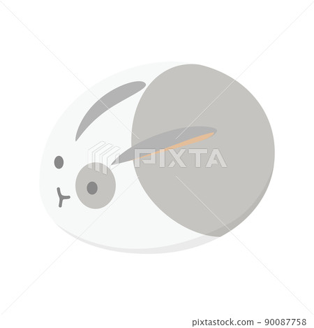 Illustration of a round and cute rabbit Illustration of a round and cute rabbit 90087758