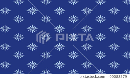 Navy blue Kikubishi pattern 16: 9 - Stock Illustration [90088279] - PIXTA