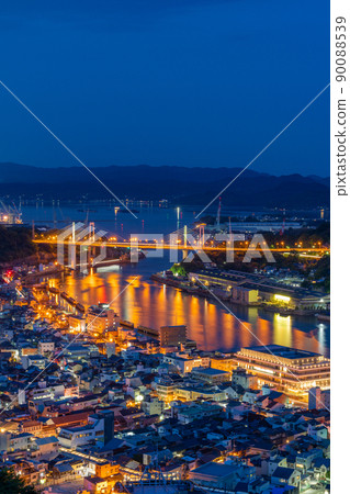 《Hiroshima Prefecture》 Taken from Senkoji Park Observatory) Scenery of Onomichi and a new observatory 90088539