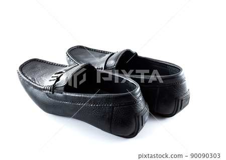 Pair of black male classic shoes on white background 90090303