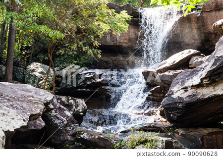 Tropical waterfall in the forest 90090628