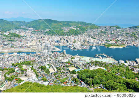 Nagasaki Prefecture Nagasaki City in the blue sky 90090826