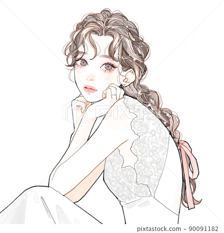 Woman in wedding dress 90091182
