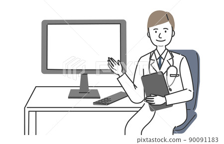 使用個人計算機解釋的醫生 90091183