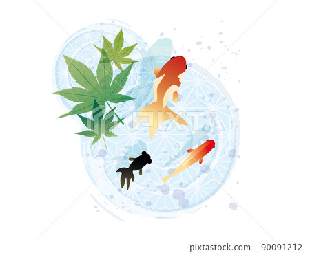 日式夏季金魚背景 90091212