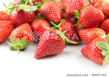 Bunch of fresh strawberries on a white background Bunch of fresh strawberries on a white background 90091789