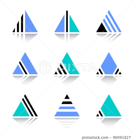 Abstract geometric design elements in triangle shape. 90091827