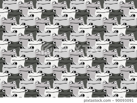 Frog face seamless pattern monotone grayscale Frog face seamless pattern monotone grayscale 90093091