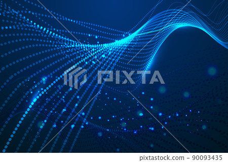 Flowing particles and particle line internet technology big data background 90093435