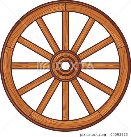 Old wooden wheel vector illustration Old wooden wheel vector illustration 90093515