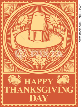 Thanksgiving Day poster vector illustration Thanksgiving Day poster vector illustration 90093525