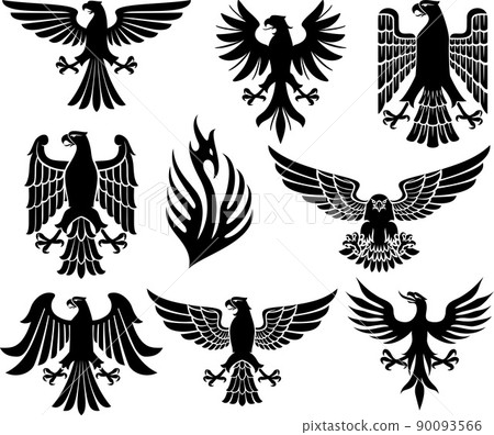 Heraldic eagles set 90093566