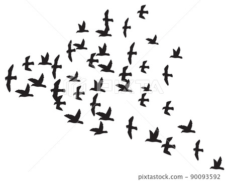 A flock of flying birds A flock of flying birds 90093592
