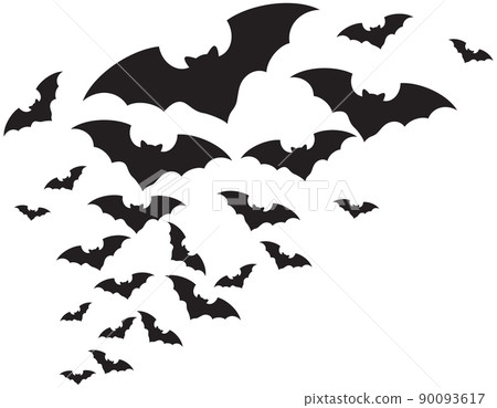 Flock of bats vector icon 90093617