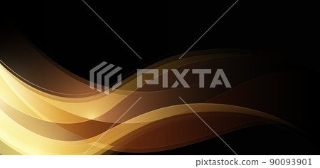 Abstract gold wave on black background. Modern luxury shiny color golden gradient wave texture design element. Transparent flow wave graphic. Suit for wallpaper, website, backdrop, banner Abstract gold wave on black background. Modern luxury shiny color golden gradient wave texture design element. Transparent flow wave graphic. Suit for wallpaper, website, backdrop, banner 90093901