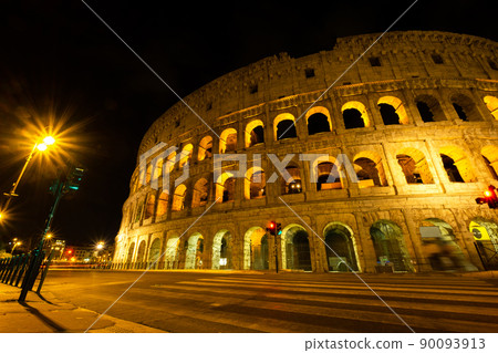 Rome, The Majestic Coliseum at night. Italy. Rome, The Majestic Coliseum at night. Italy. 90093913