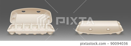 Empty carton egg tray, blank box package mockup Empty carton egg tray, blank box package mockup 90094036