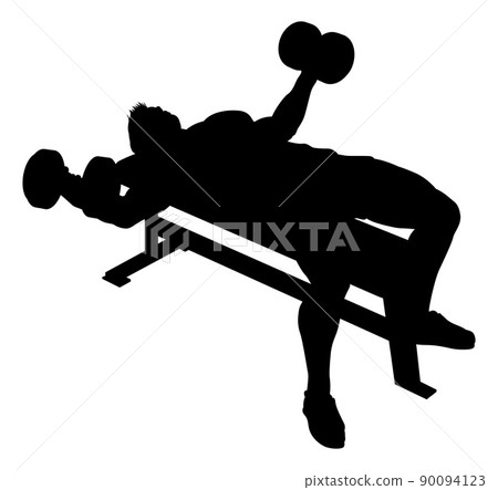 Weight Lifting Man Weightlifting Silhouette 90094123