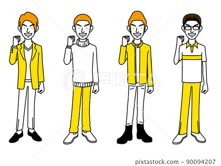 膽量構成的男人的插圖集 90094207