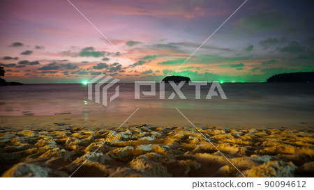 Green illumination of the sky at sunset. Green illumination of the sky at sunset. 90094612