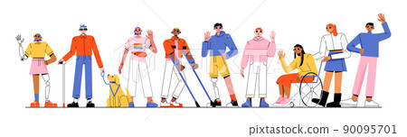 Diverse people group, with disabilities, lgbt Diverse people group, with disabilities, lgbt 90095701