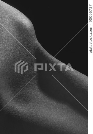 Detailed texture of human female skin. Close up part of woman's body. Skincare, bodycare, healthcare, hygiene and medicine concept. Macro photography Detailed texture of human female skin. Close up part of woman's body. Skincare, bodycare, healthcare, hygiene and medicine concept. Macro photography 90096737