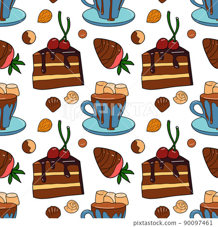 seamless pattern with the image of chocolate sweets seamless pattern with the image of chocolate sweets 90097461